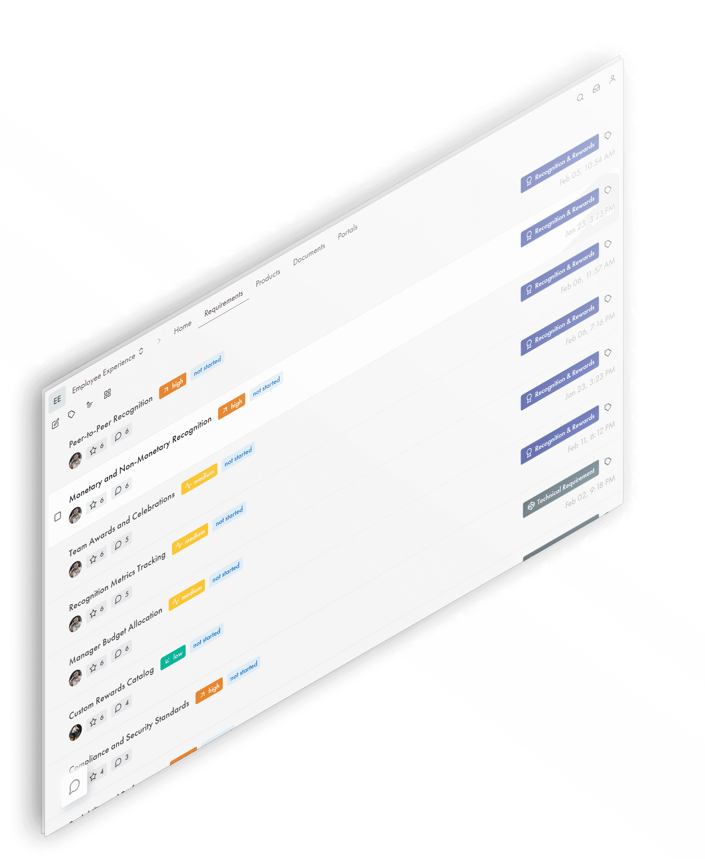 Requirement page